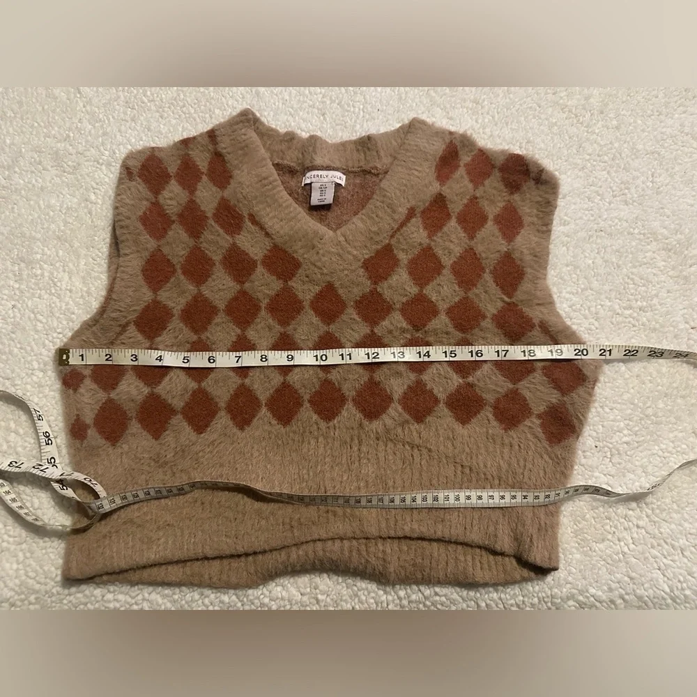 Sincerely Jules Women’s Cropped Sweater Vest size Small - Picture 8 of 10